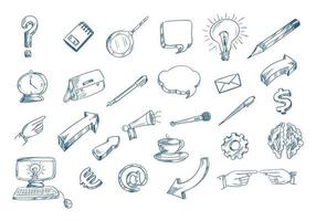 Technology pen sketch set vector