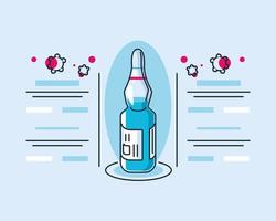 Infographic with vaccine and research of coronavirus icon vector