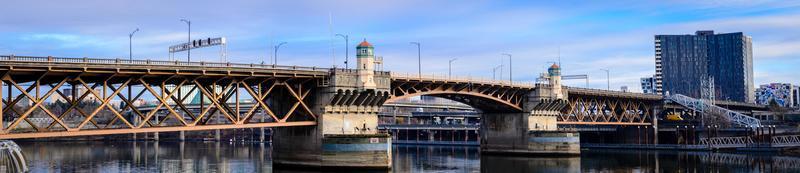 Panoramic view of concrete bridge near Portland photo