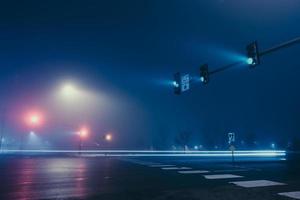 Traffic lights on road photo