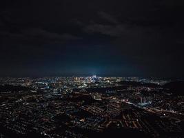 Aerial view of city during nighttime  photo