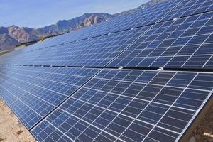 Solar panels in the Mojave Desert. photo