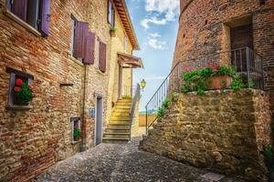 Italian street in a small provincial town of Tuscan photo