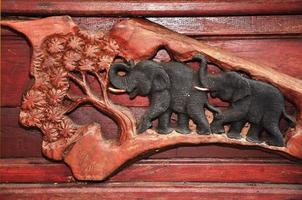 Elephant wood carving