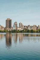 View of city from water photo