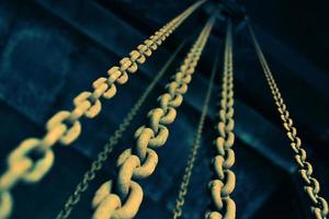 Low angle of metal chains photo