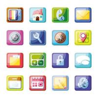 Mobile app modern icons vector