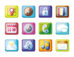 Mobile app set of icons vector