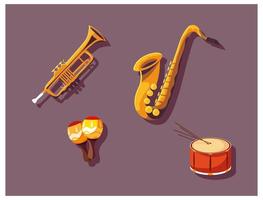 conjunto de instrumentos musicales vector