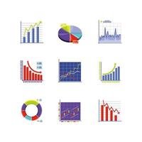Icons collection of stock market vector