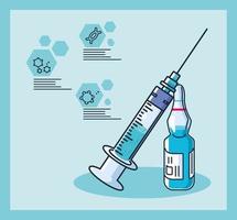 Infographic with ampoule and syringe vector