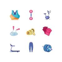 Fitness icons set  vector