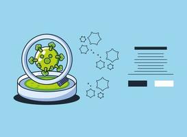 Infographic with COVID 19 molecule sample vector