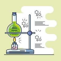 Infographic with laboratory burner and tube test vector