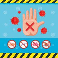 Infographic with hand with viruses vector