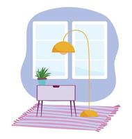 Modern room and interior design with furniture vector