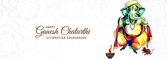 Prayer to Lord Ganesha for Ganesh Chaturthi Banner vector