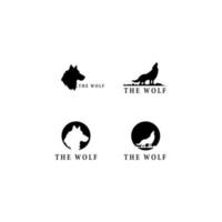 Wolf logo template vector