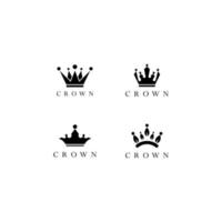 Crown logo template set vector