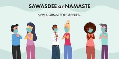New normal greeting concept vector