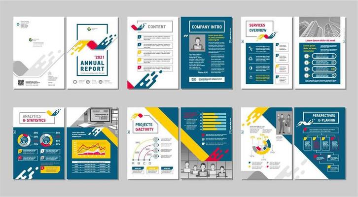 Modern minimalist abstract trendy design booklet set