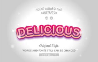 Pink delicious layered text effect vector