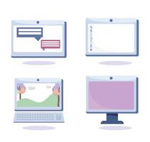 Set of electronic devices icons vector