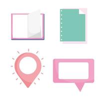 Home education itens icon pack vector