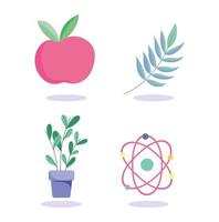 Home education itens icon set vector