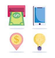 E-bank, e-commerce and online payment icon set