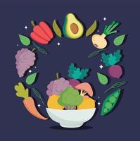 A bowl of healthy organic food