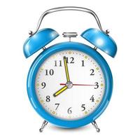 Blue Alarm Clock Isolated On White