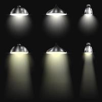 Three Types of Spotlights With Beams vector