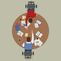 Top Down View of Business Men Making A Deal vector