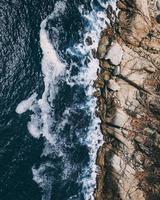 Rock formations near shore photo