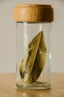 Jar with spice leaf