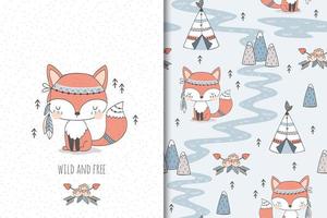 Red fox being wild and free vector