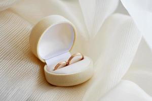Wedding rings in gift box