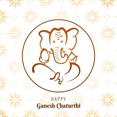 Ganesh Chaturthi Circle Frame Festival Card Background