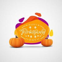Thanksgiving banner template with abstract shapes and pumpkins vector