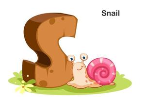 S for Snail vector