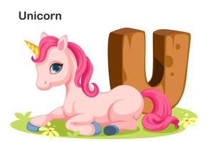 u de madera para unicornio vector