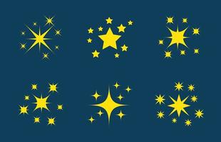 Star collection on blue vector