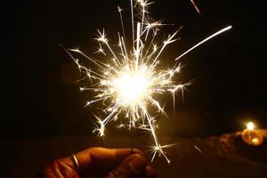 Person holding firework photo