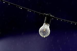 Light bulb in the rain
