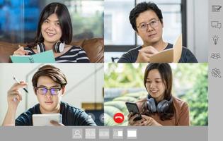 Asian Business people in video call  photo