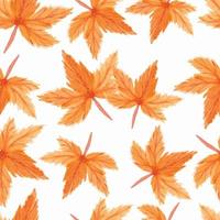 Watercolor maple leaves seamless pattern