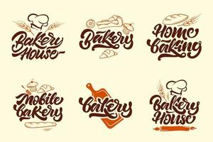 Bakery color logotype set vector