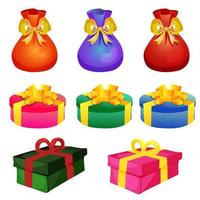 Holiday christmas gift box set vector