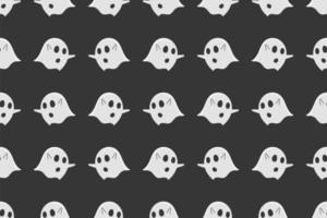 Ghost seamless pattern on black background. vector